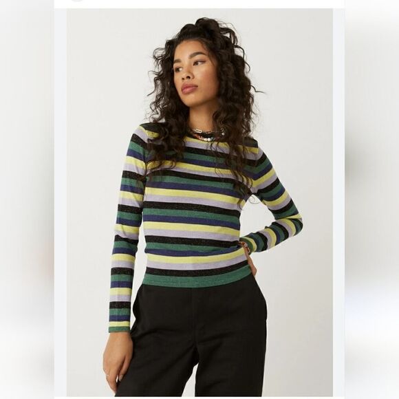 Free People Cosmic Shimmer Pullover by Daydreamer Long-sleeved Top | XS - Picture 1 of 9
